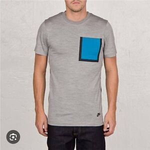 Nike NikeLab White Label Wool Pocket Tee Shirt Short Sleeve Grey 642081 064